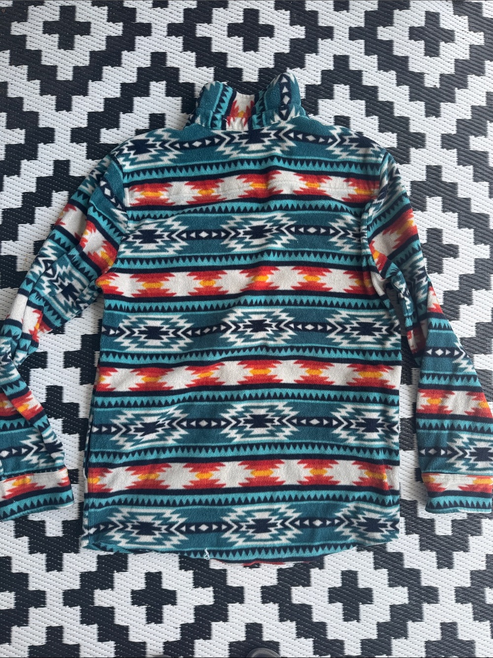 RF BRAND Southwest-Pattern Snap-Front Fleece Shacket - L - Picture 4 of 9